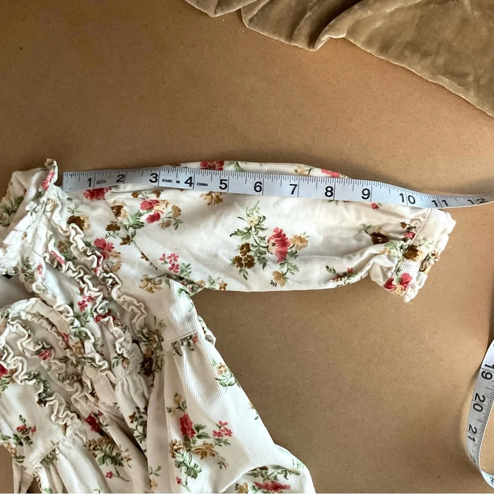 Ralph Lauren Baby Button Dress Floral Lightweight Corduroy 6-12 Months
